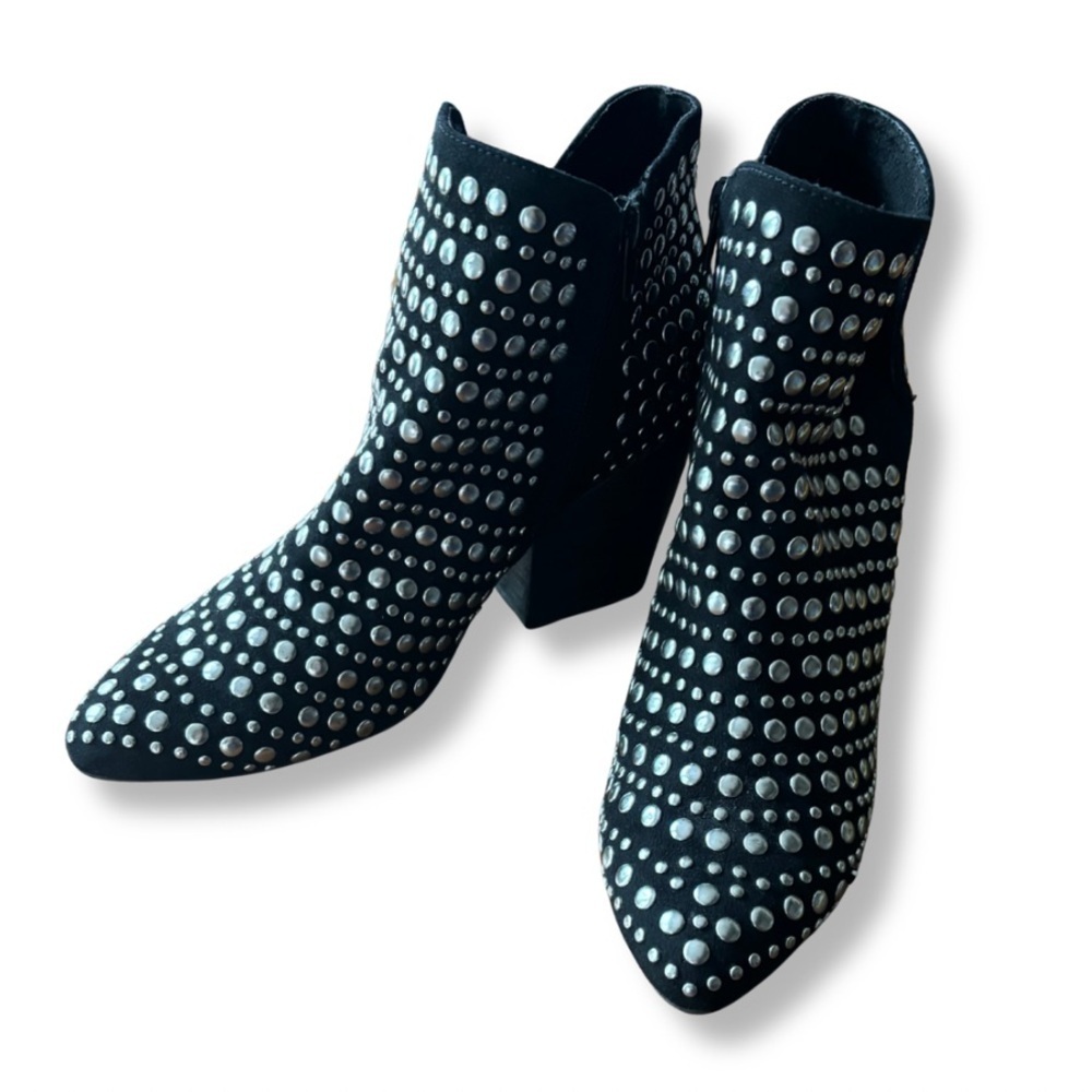 Black Studded Ankle Booties | Size 7.5 | Statement Western Chic
